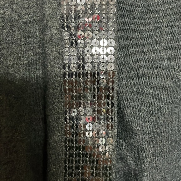 The Limited size XL gray crop sequins sweater cardigan - Picture 2 of 7